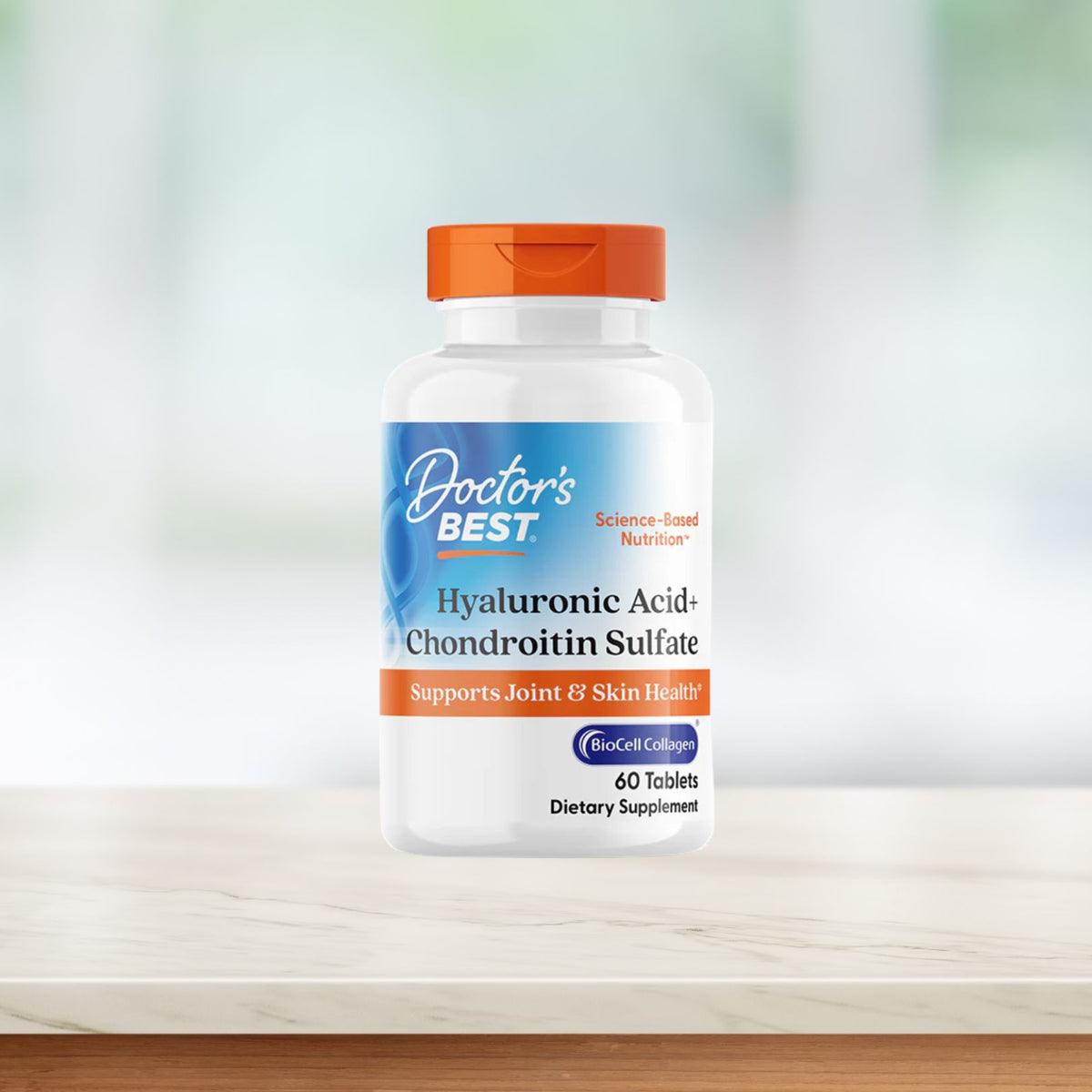 Doctor's Best Hyaluronic Acid + Chondroitin Sulfate with BioCell Collagen, 60 Tablets