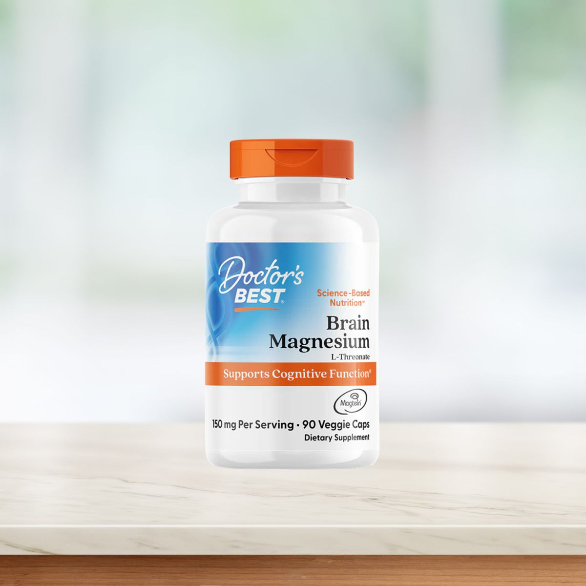 Doctor's Best Brain Magnesium with Magtein, 150 mg Per Serving, 90 Veggie Caps