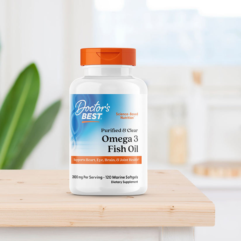 Doctor's Best Purified & Clear Omega 3 Fish Oil, 2000 mg Per Serving, 120 Marine Softgels