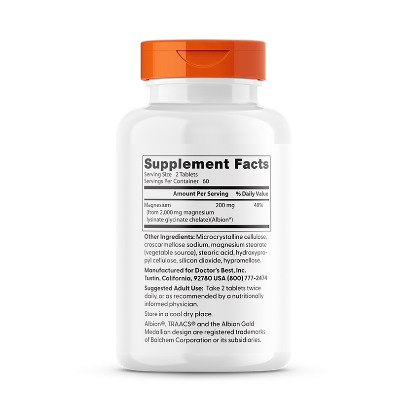 Doctor's Best High Absorption Magnesium, 100 mg, 120 Tablets