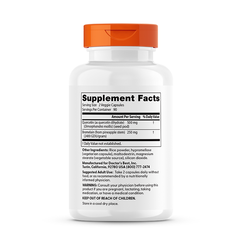 Doctor's Best Quercetin Bromelain, 180 Veggie Caps