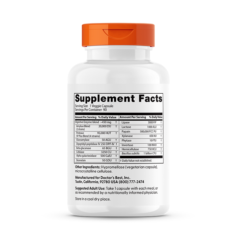 Doctor's Best Digestive Enzymes, 90 Veggie Caps
