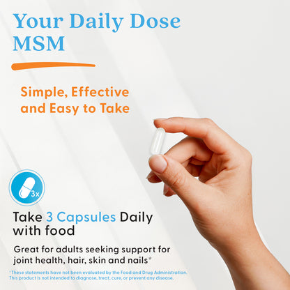 Doctor's Best MSM with OptiMSM, 3,000 mg Per Serving, 180 Capsules