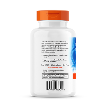 Doctor's Best Synergistic Glucosamine MSM Formula with OptiMSM, 180 Capsules