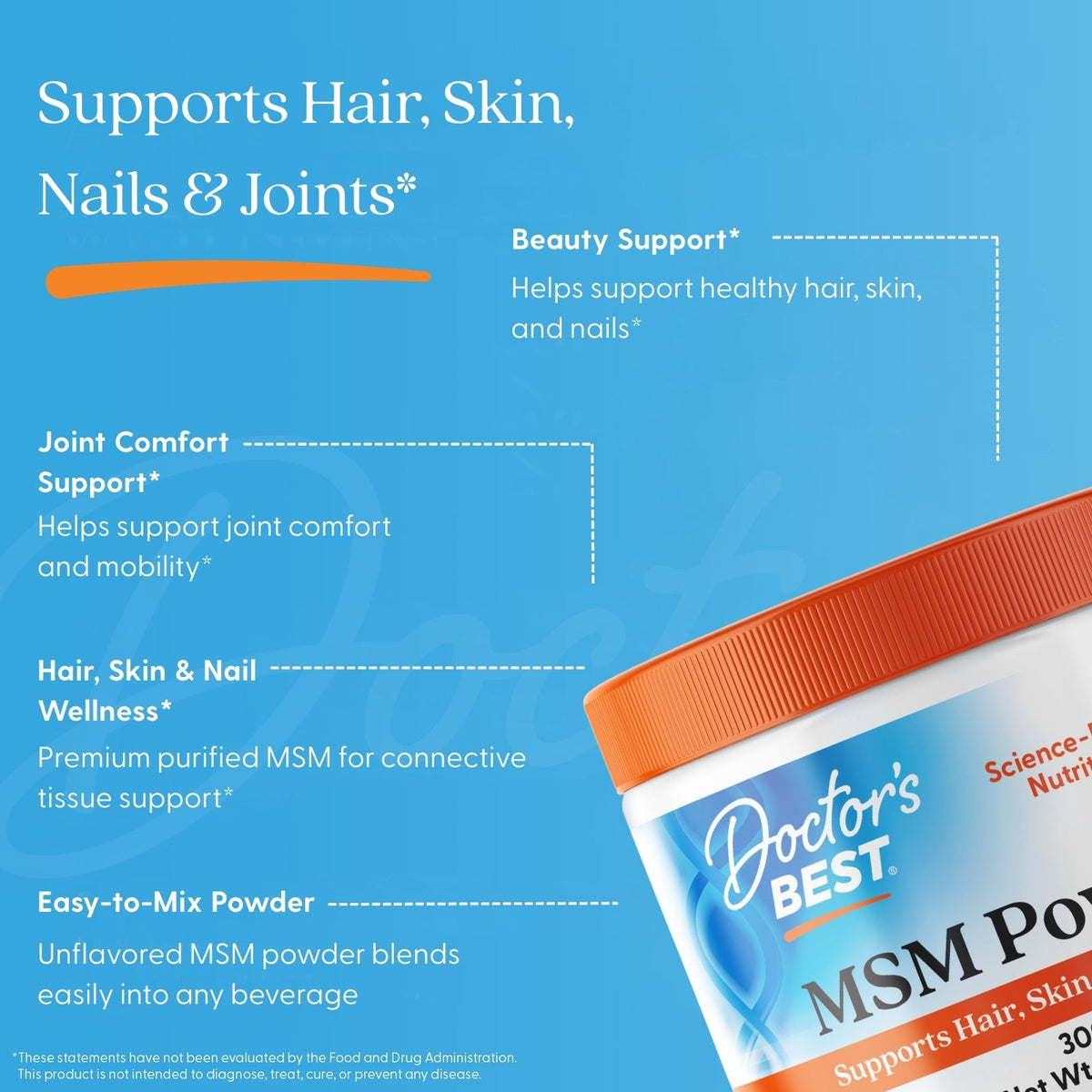 Doctor's Best MSM Powder with OptiMSM, 8.8 oz (250 g)