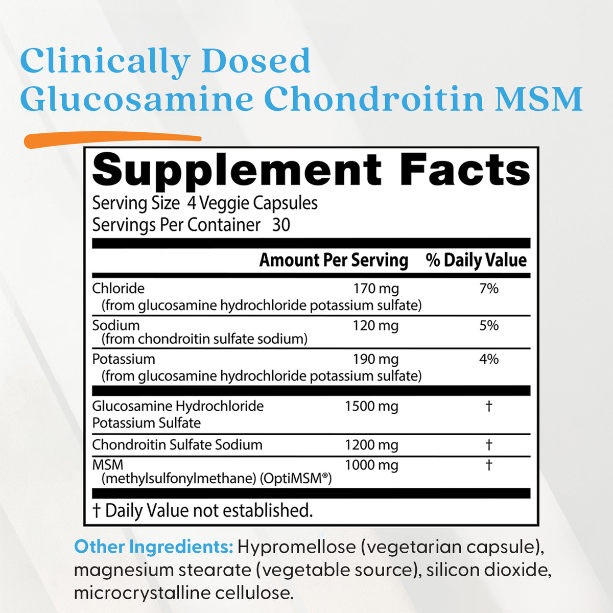 Doctor's Best Glucosamine Chondroitin MSM with OptiMSM, 120 Veggie Caps