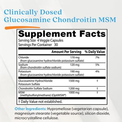 Doctor's Best Glucosamine Chondroitin MSM with OptiMSM, 120 Veggie Caps