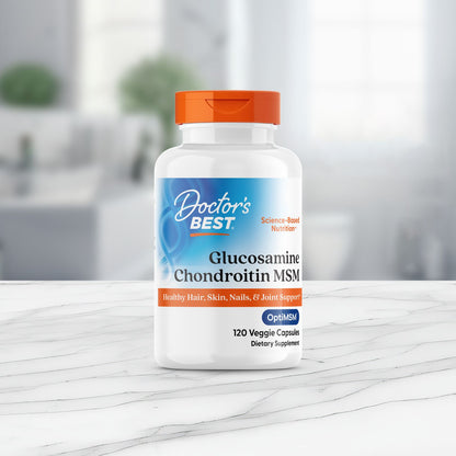 Doctor's Best Glucosamine Chondroitin MSM with OptiMSM, 120 Veggie Caps