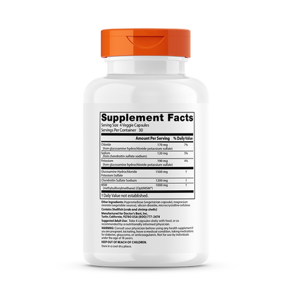 Doctor's Best Glucosamine Chondroitin MSM with OptiMSM, 120 Veggie Caps