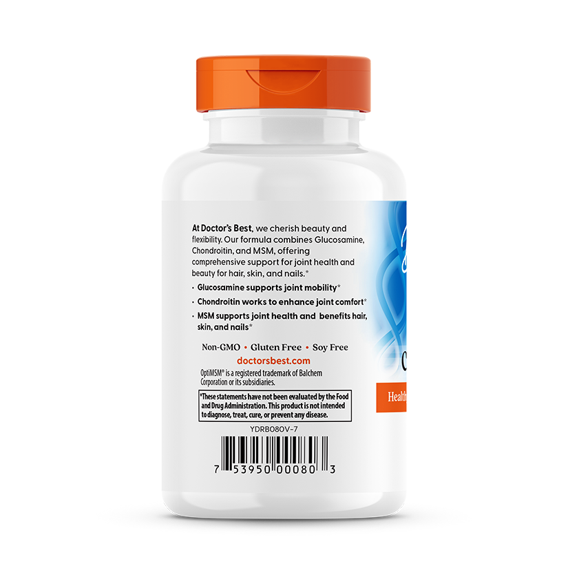 Doctor's Best Glucosamine Chondroitin MSM with OptiMSM, 120 Veggie Caps
