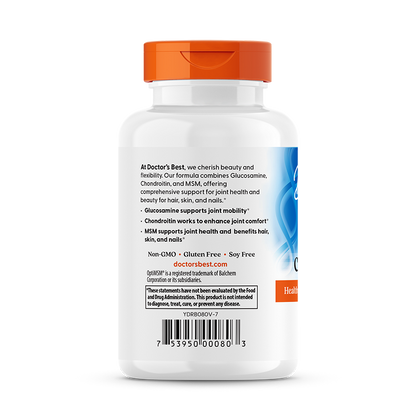 Doctor's Best Glucosamine Chondroitin MSM with OptiMSM, 120 Veggie Caps