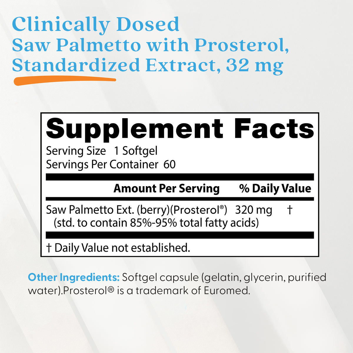Doctor's Best Saw Palmetto with Prosterol, Standardized Extract, 320 mg, 60 Softgels