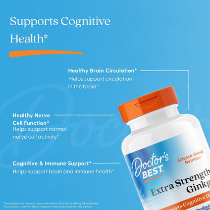 Doctor's Best Extra Strength Ginkgo, 120 mg, 120 Veggie Caps
