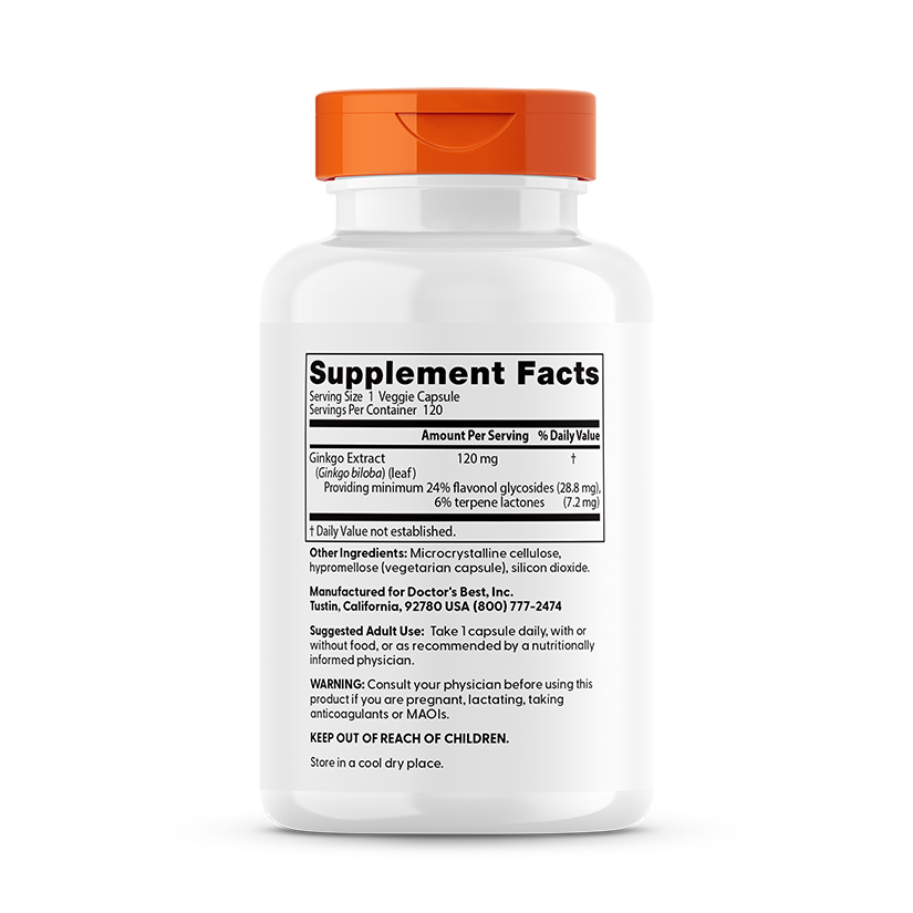 Doctor's Best Extra Strength Ginkgo, 120 mg, 120 Veggie Caps