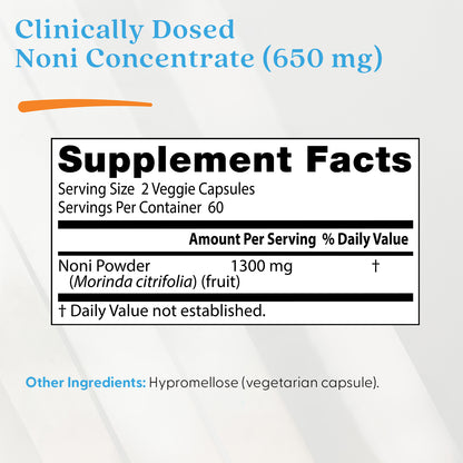 Doctor's Best Noni Fruit Powder, 1300 mg Per Serving, 120 Veggie Caps
