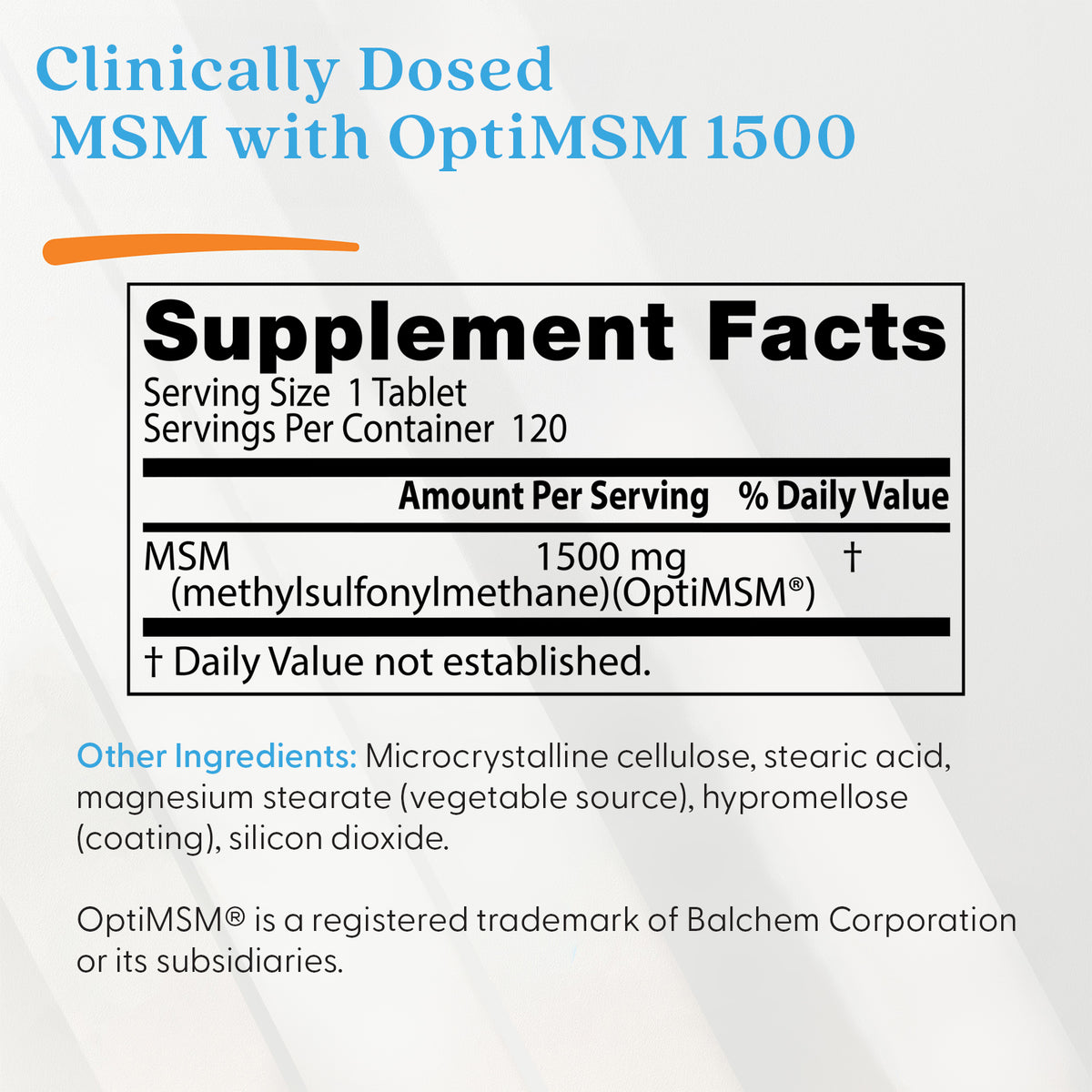 Doctor's Best MSM with OptiMSM, 1,500 mg, 120 Tablets