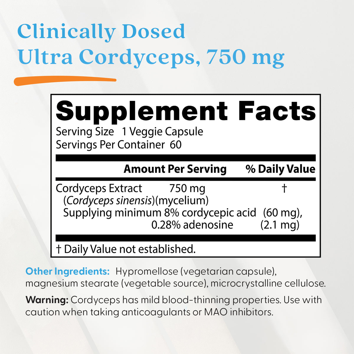 Doctor's Best Ultra Cordyceps, 750 mg, 60 Veggie Caps