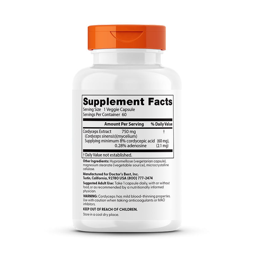 Doctor's Best Ultra Cordyceps, 750 mg, 60 Veggie Caps