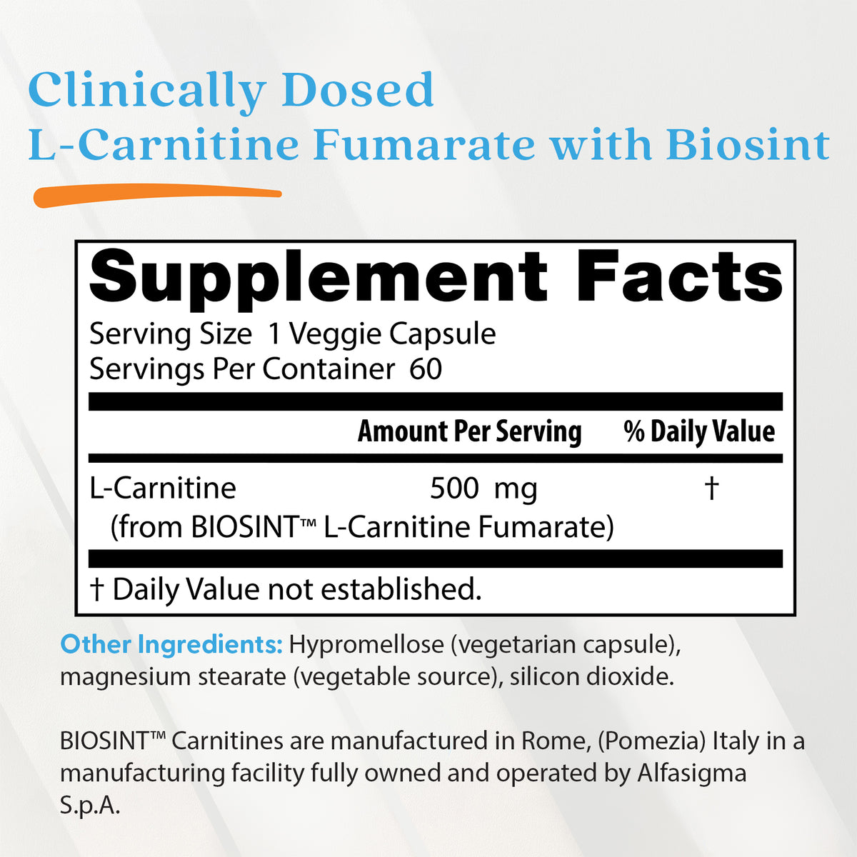 Doctor's Best L-Carnitine Fumarate with Biosint Carnitines, 855 mg, 60 Veggie Caps