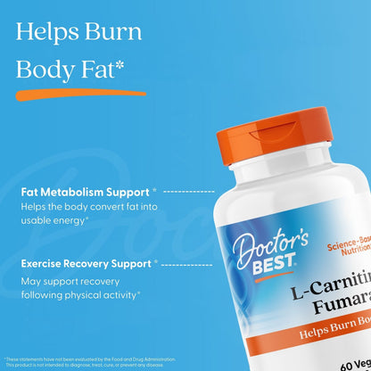 Doctor's Best L-Carnitine Fumarate with Biosint Carnitines, 855 mg, 60 Veggie Caps