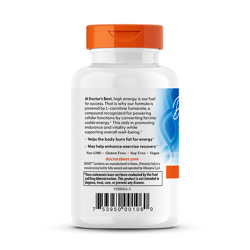 Doctor's Best L-Carnitine Fumarate with Biosint Carnitines, 855 mg, 60 Veggie Caps