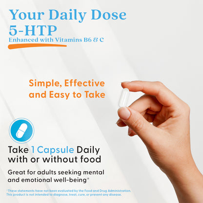 Doctor's Best 5-HTP, Enhanced with Vitamins B6 & C, 120 Veggie Caps