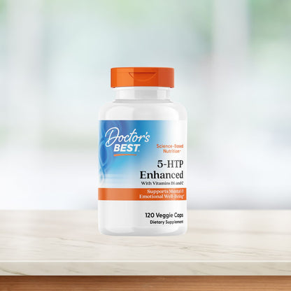 Doctor's Best 5-HTP, Enhanced with Vitamins B6 & C, 120 Veggie Caps