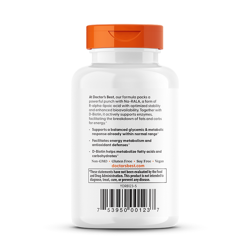 Doctor's Best Stabilized R-Lipoic Acid, 100 mg, 60 Veggie Caps