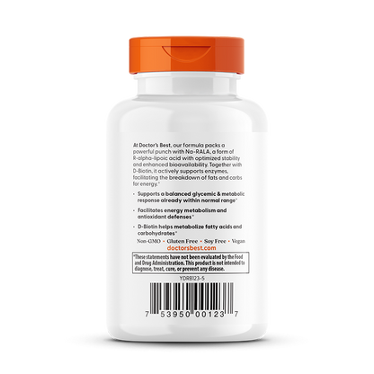 Doctor's Best Stabilized R-Lipoic Acid, 100 mg, 60 Veggie Caps