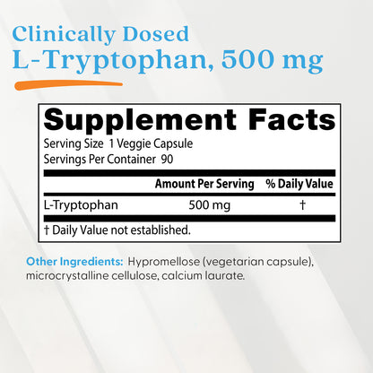 Doctor's Best L-Tryptophan, 500 mg, 90 Veggie Caps
