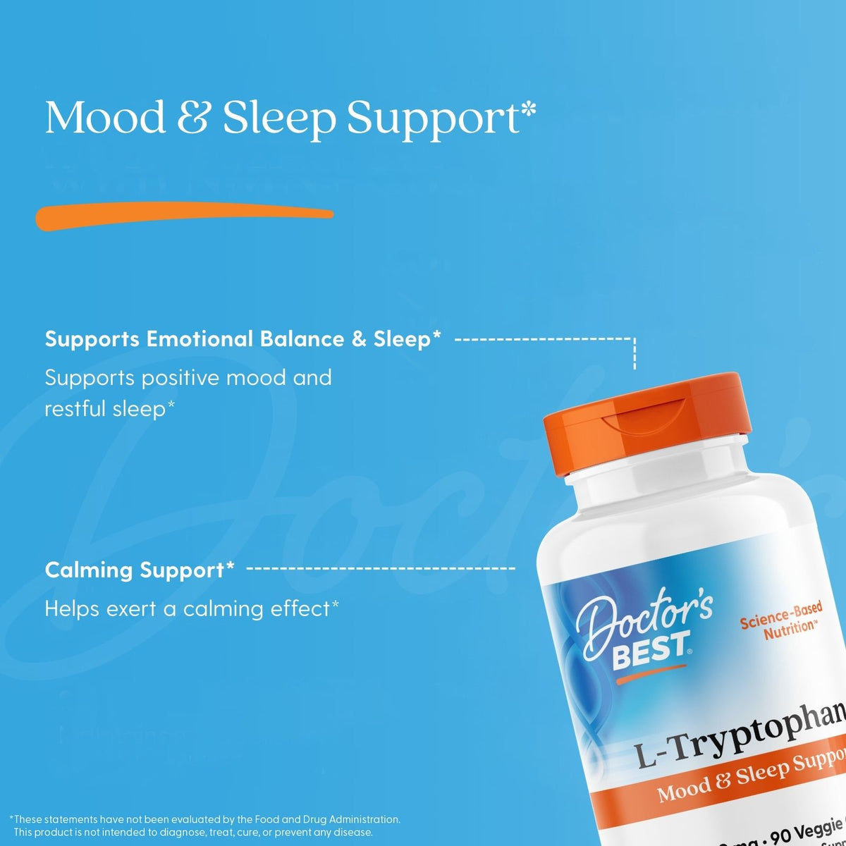 Doctor's Best L-Tryptophan, 500 mg, 90 Veggie Caps