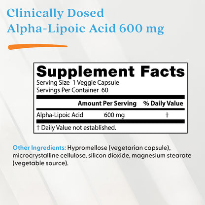 Doctor's Best Alpha-Lipoic Acid, 600 mg, 60 Veggie Caps