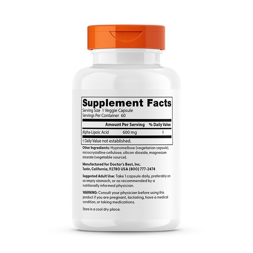 Doctor's Best Alpha-Lipoic Acid, 600 mg, 60 Veggie Caps