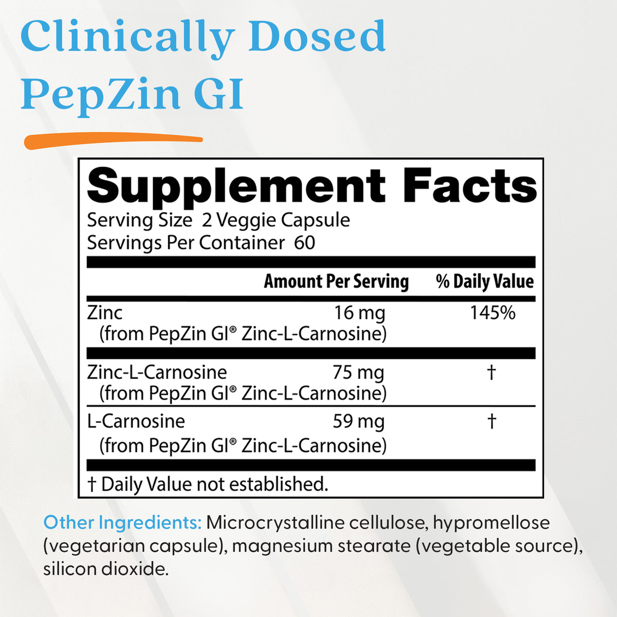 Doctor's Best PepZin GI, Zinc-L-Carnosine Complex, 120 Veggie Caps