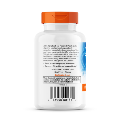Doctor's Best PepZin GI, Zinc-L-Carnosine Complex, 120 Veggie Caps