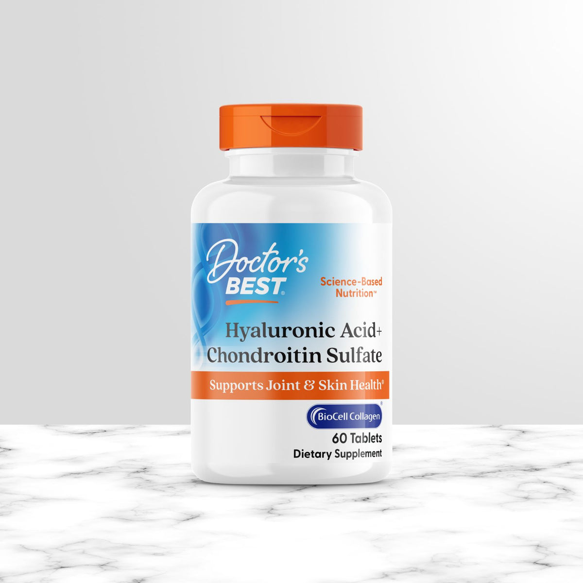 Doctor's Best Hyaluronic Acid + Chondroitin Sulfate with BioCell Collagen, 60 Veggie Caps