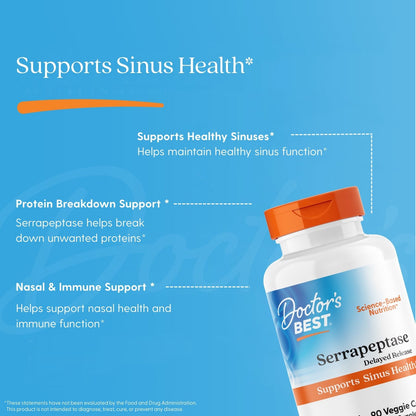 Doctor's Best Serrapeptase, 40,000 SPU, 90 Veggie Caps