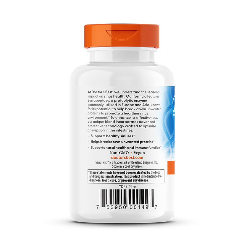 Doctor's Best Serrapeptase, 40,000 SPU, 90 Veggie Caps