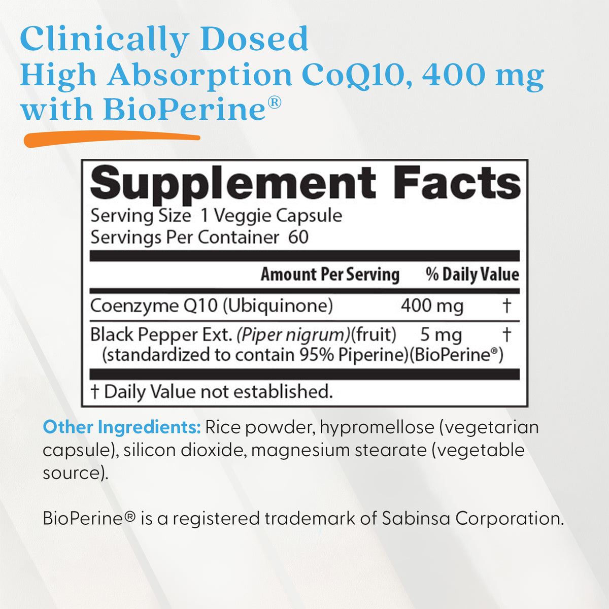 Doctor's Best High Absorption CoQ10 with BioPerine, 400 mg, 60 Veggie Caps
