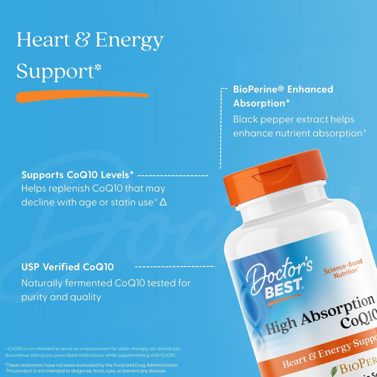 Doctor's Best High Absorption CoQ10 with BioPerine, 400 mg, 60 Veggie Caps