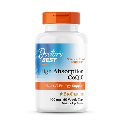 Doctor's Best High Absorption CoQ10 with BioPerine, 400 mg, 60 Veggie Caps