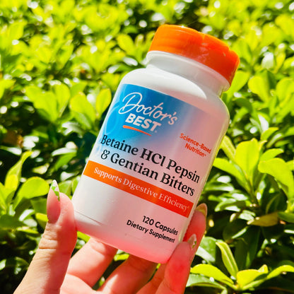 Doctor's Best Betaine HCl Pepsin & Gentian Bitters, 120 Capsules