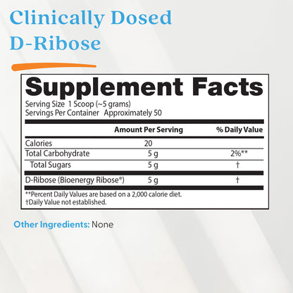 Doctor's Best Pure D-Ribose Powder with BioEnergy Ribose, 8.8 oz (250 g)