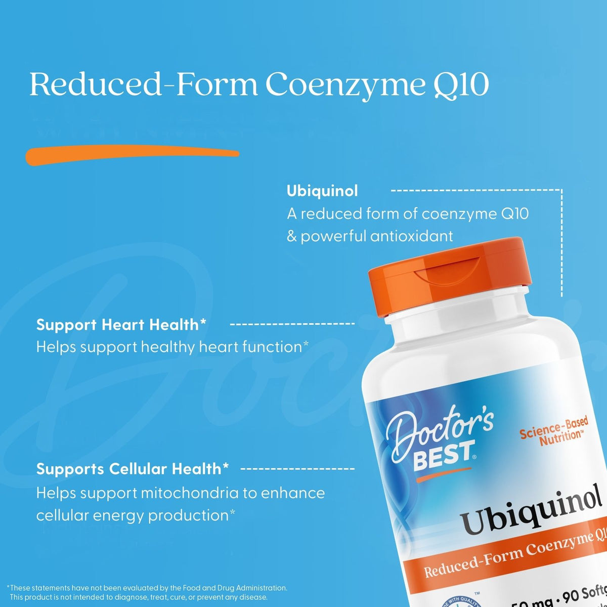 Doctor's Best Ubiquinol with Kaneka, 50 mg, 90 Softgels