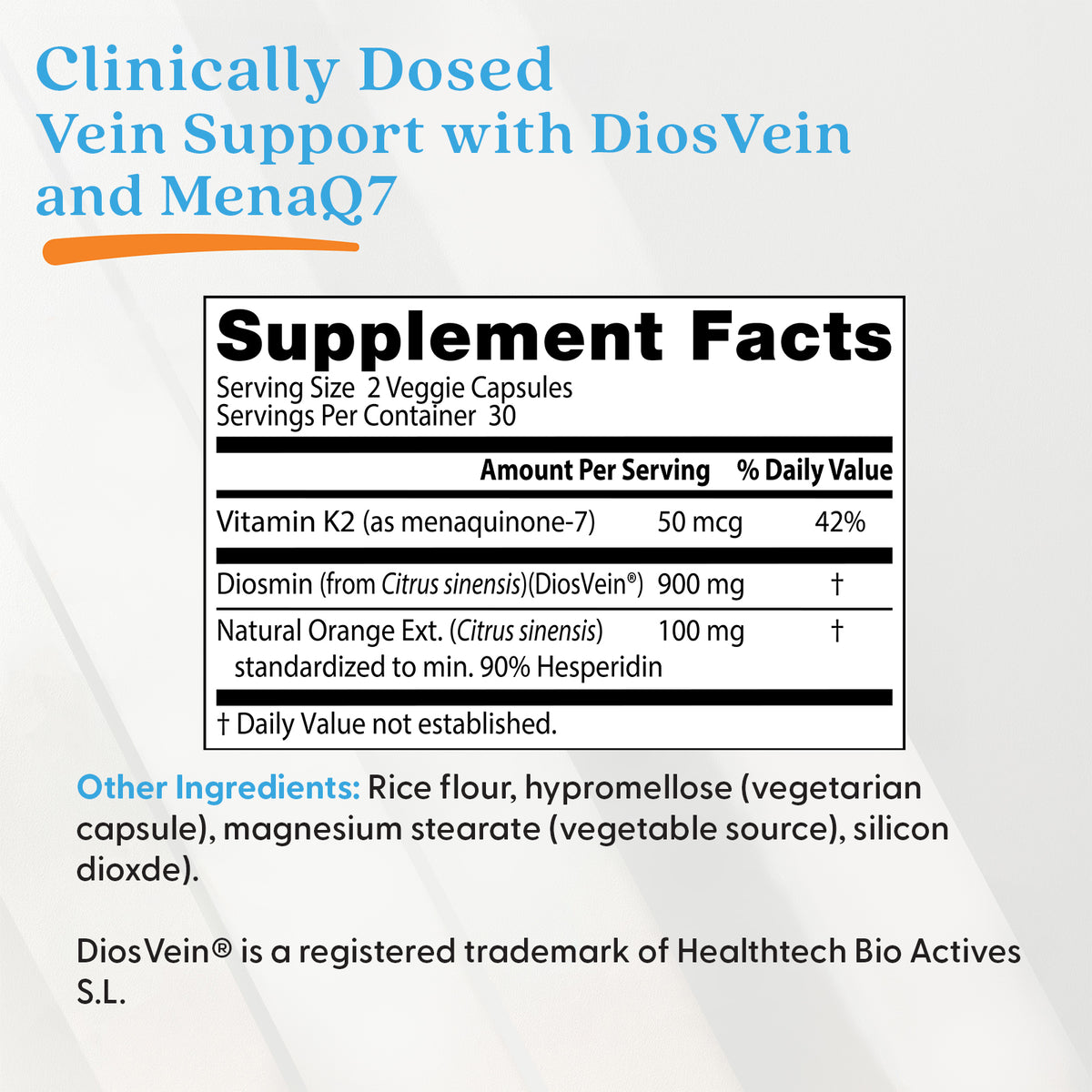Doctor's Best Vein Support with DiosVein and MenaQ7, 60 Veggie Caps