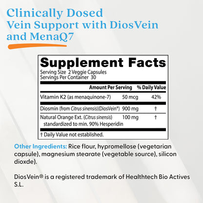 Doctor's Best Vein Support with DiosVein and MenaQ7, 60 Veggie Caps