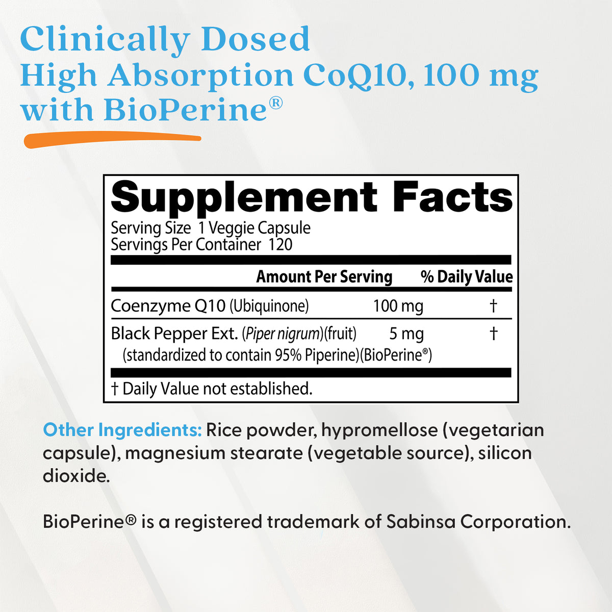 Doctor's Best High Absorption CoQ10 with BioPerine, 100 mg, 120 Veggie Caps