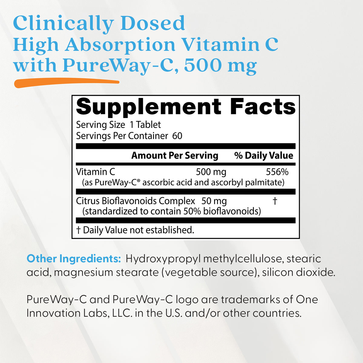 Doctor's Best High Absorption Vitamin C with PureWay-C, 500 mg, 60 Tablets