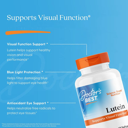 Doctor's Best Lutein, 20 mg, 60 Softgels