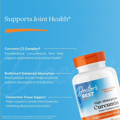 Doctor's Best High Absorption Curcumin, 1,000 mg, 120 Tablets
